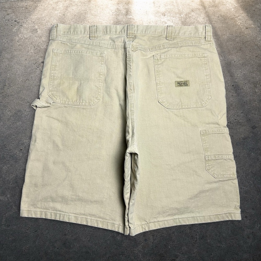 Wrangler Carpenter Shorts Tan Khaki Baggy Skater Y2K Vintage‎ Mens Size 40